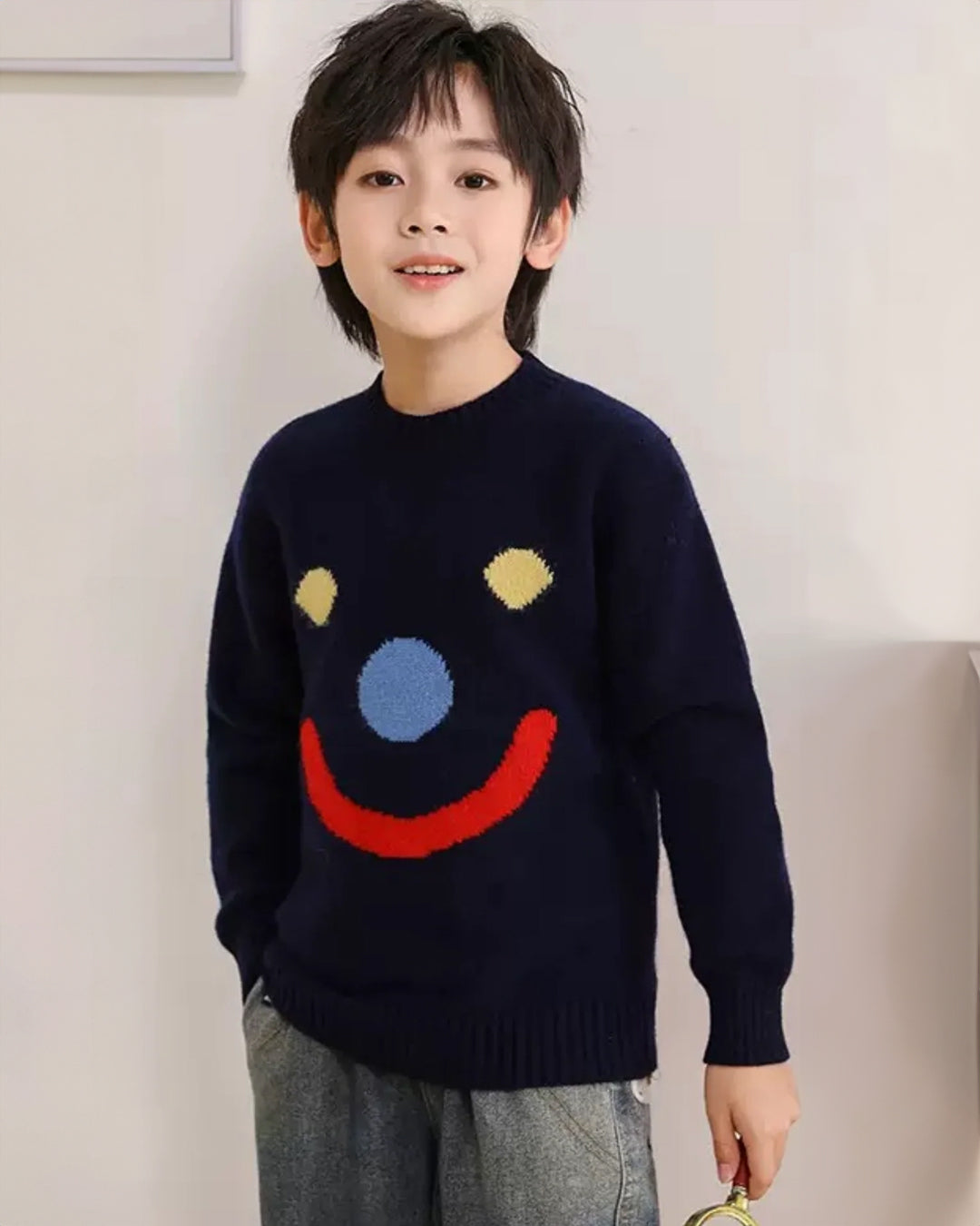 Navy Smiley Sweater