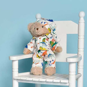 Teddy in Dinosaur Cotton Pyjamas