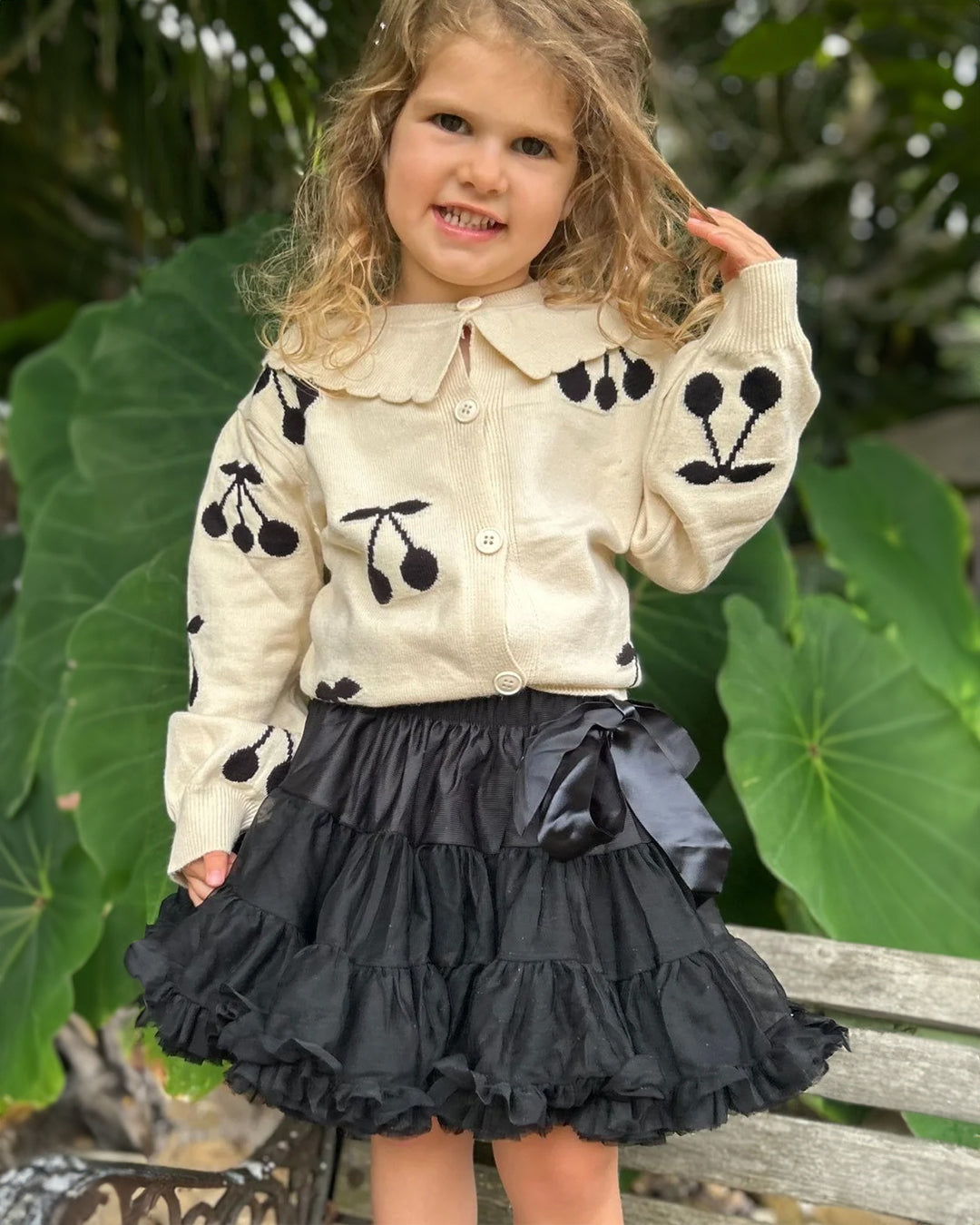 Black Tulle Tutu Skirt With Ribbon