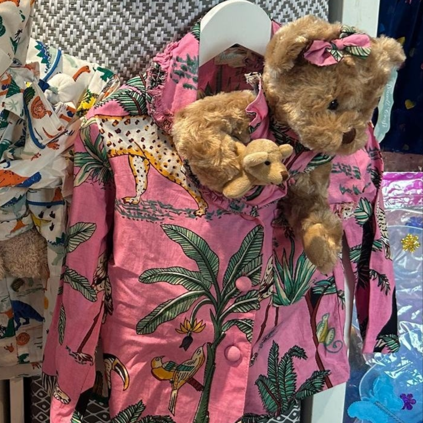 Teddy in Pink Safari Cotton Pyjamas