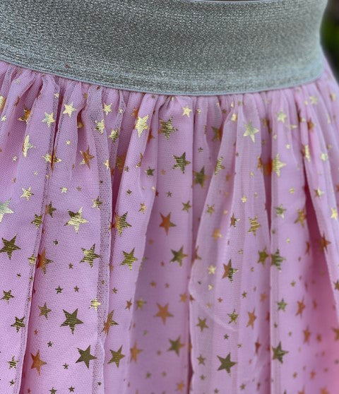 Pink skirt with gold stars