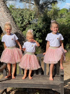 Pink skirt with gold stars