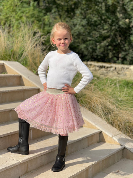 Pink skirt with gold stars
