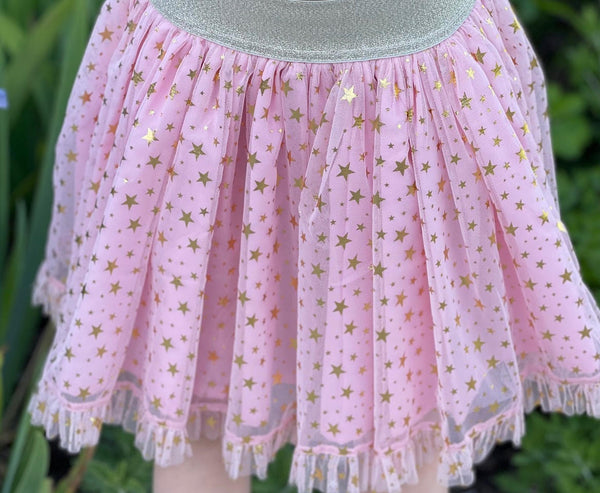 Pink skirt with gold stars