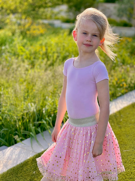 Pink skirt with gold stars